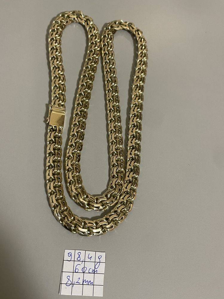 Nowy zloty ocechowany łancuszek galiabrdi 98 g 60 cm
