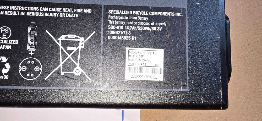 Bateria Specialized U2-530Wh, SBC-B19 vado, como,tero 25cykli