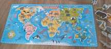 Puzzle Mapa Świata, zwierzęta. CzuCzu 60 szt