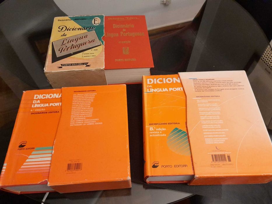 Dicionários da Língua Portuguesa Porto Editora 5ª, 6ª, 7ª e 8ª Edição