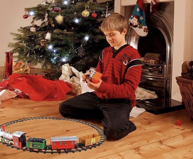 Новорічна дитяча залізниця з підсвіткою звуком детская железная дорога