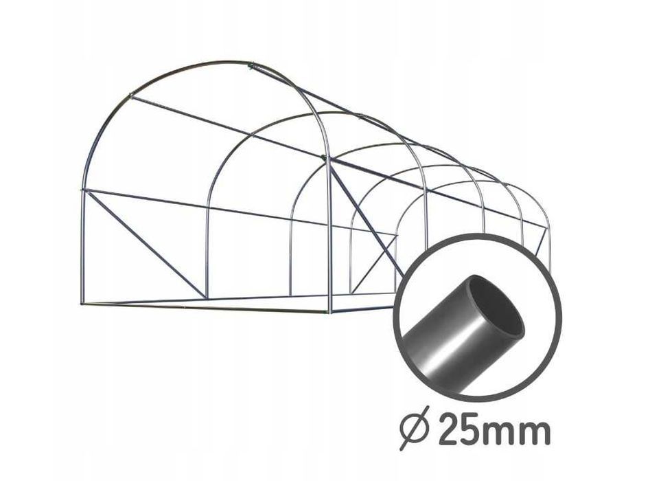 TUNEL FOLIOWY ogrodowy szklarnia ogrodowa 2,5x4m GRUBE RURY Foliak