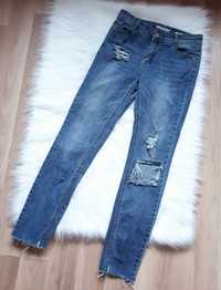 14-15 лет. Крутые голубые джинсы скинни с дырками Reserved