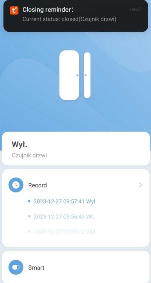 Czujnik otwarcia drzwi okna alarm na telefon