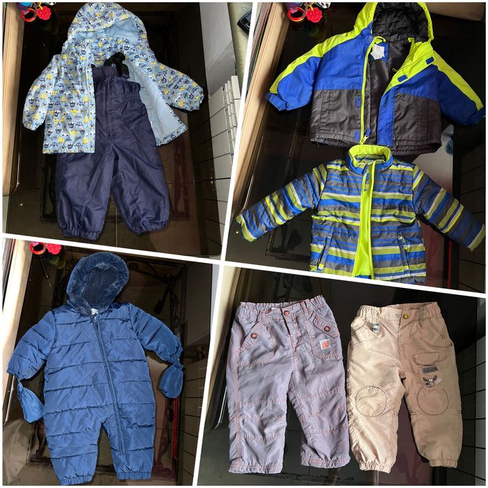 Зимовий комбінезон для хлопчика 9-12 12-18 куртка штани на флісі 80-86