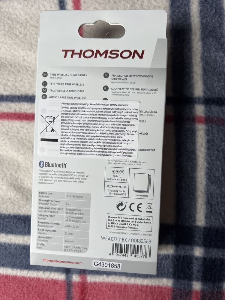Nowe słuchawki douszne bezprzewodowe Thomson True