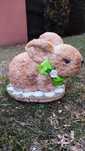 Zajączek z zieloną kokardą, handmade, Wielkanoc, wiosna, święta