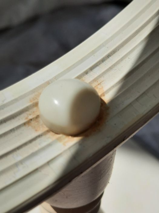 Lustro stojące vintage drewno okrągłe retro unikat białe toaletka