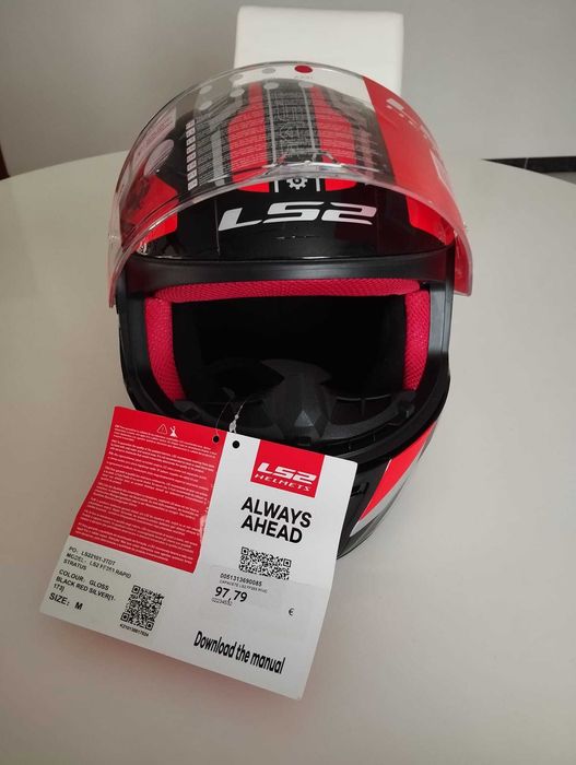 Capacete LS2 FF353 Rapid Stratus Black Red Silver