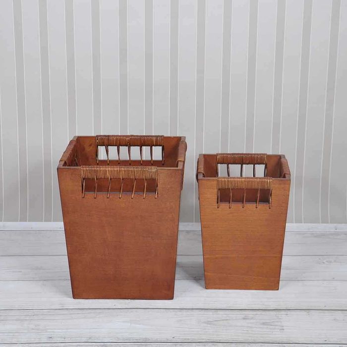 Osłonki 2 szt kpl. drewno rattan 29x25 cm, 25x24 cm