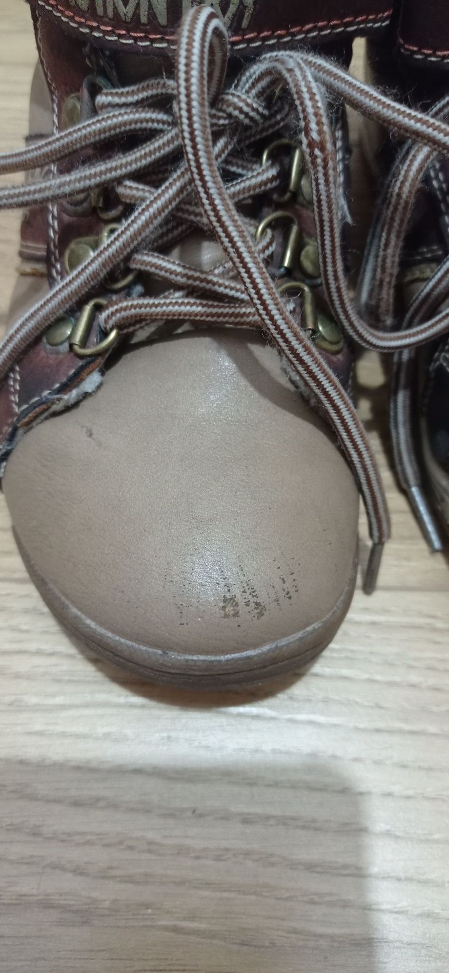 Buty jesienno - zimowe za kostkę na rzep i sznurowadła rozmiar 29