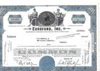 Bonds Shares Ações Eurofund, Inc 1961 USA