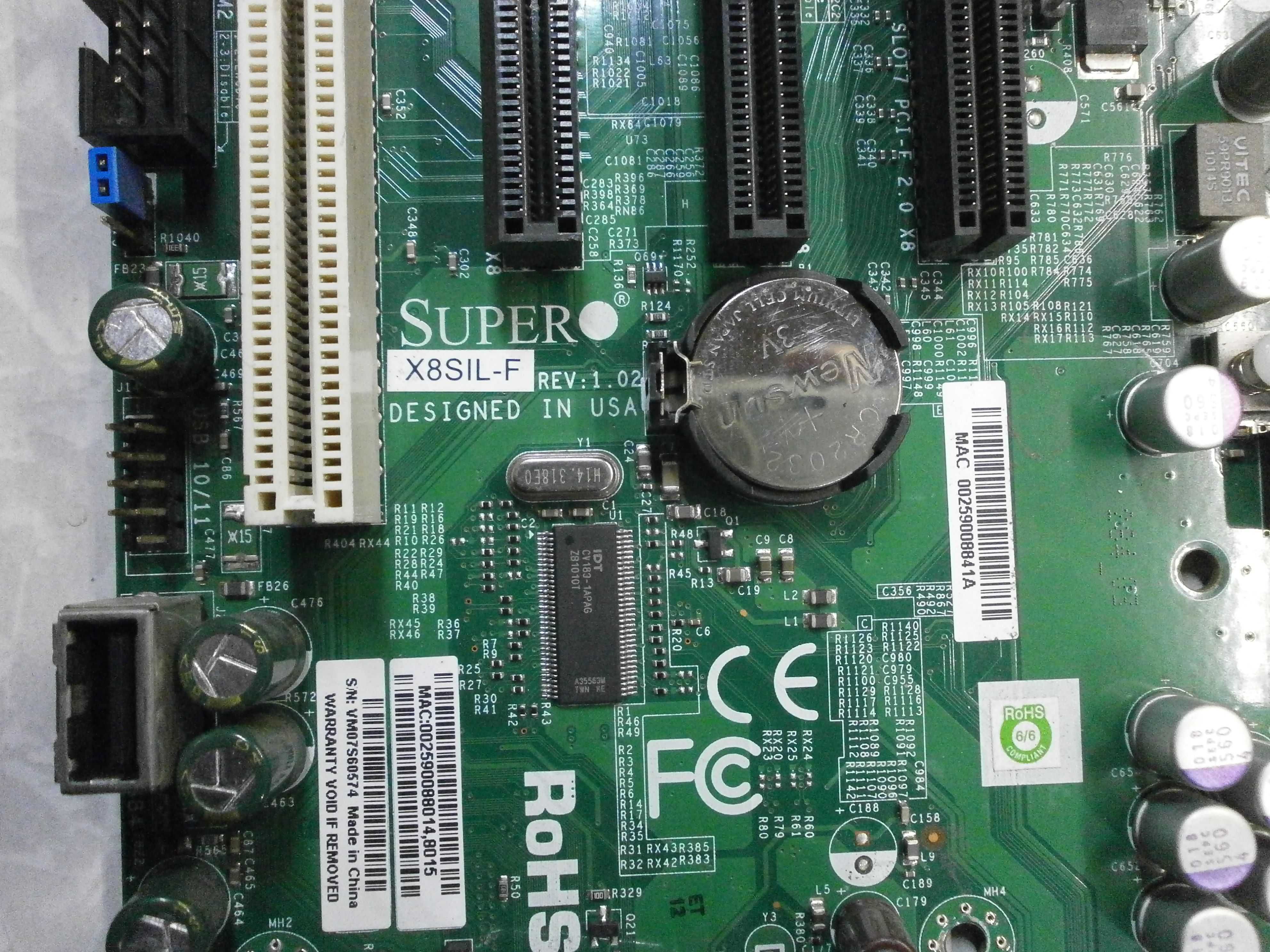 1156 Материнска плата Supermicro X8SIL-F+ Xeon X3430 4 ядра+ 8Gb DDR3