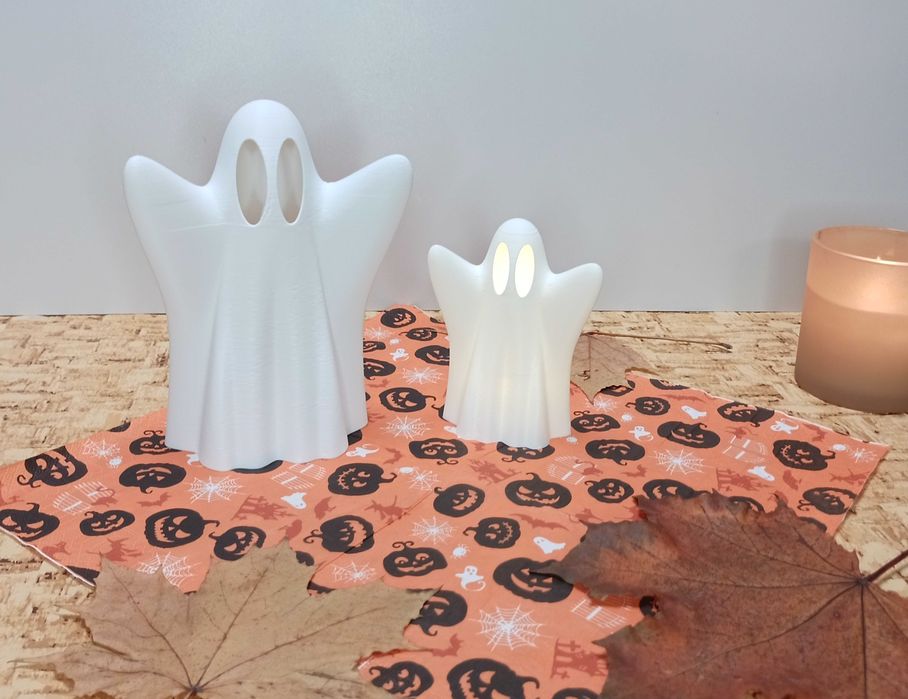 Biały duch Halloween ozdoba dekoracja świecznik (2 sztuki)