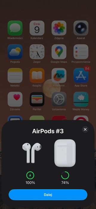 Oryginalne słuchawki AirPods 2 (A2031) sprawne
