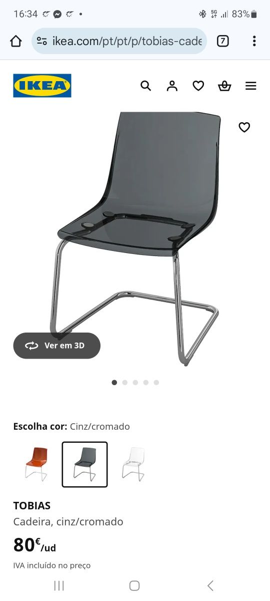 Cadeiras ikea para cozinha/sala de jantar