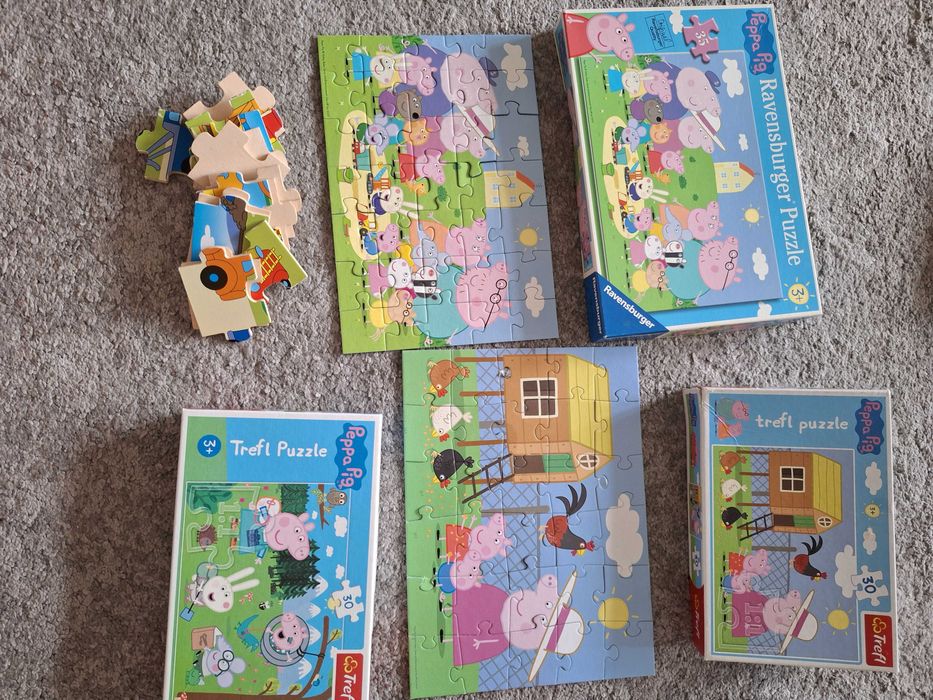 Puzzle zestaw Świnka Peppa the Pig  stan idealny