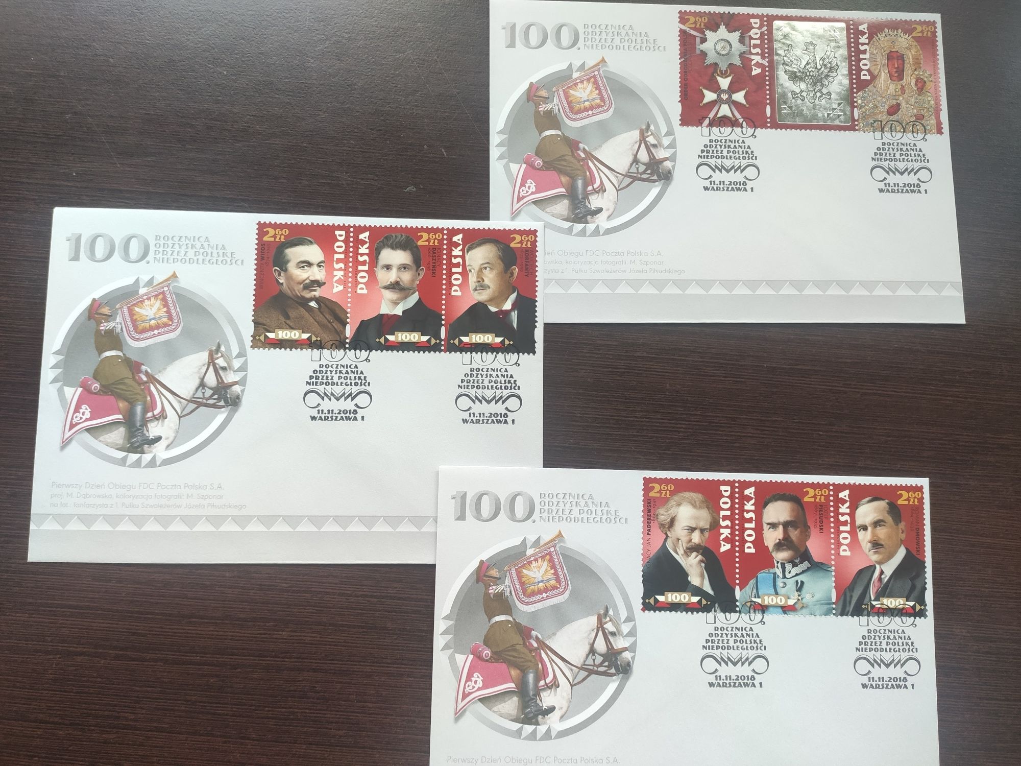 Koperty że znaczkami 100 rocznica odzyskania niepodległości