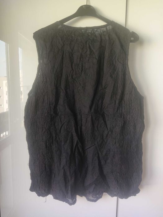 Czarna wzorzysta kamizelka oversized