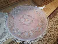 Piękny ręcznie tkany wełniany okrągły dywan średnica 123cm