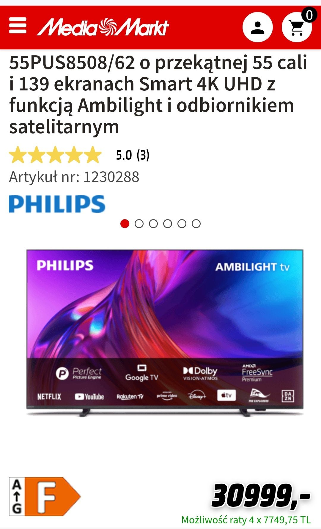 Telewizor Philips 55 cali AndroidTv, WiFi, gwarancja