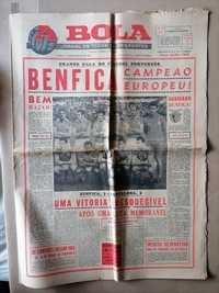 BENFICA Campeão Europeu 60/61 Jornal A Bola ORIGINAL e Completo