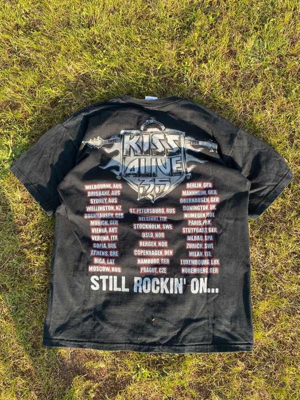 Koszulka z nadrukiem Kiss Y2k alive 35 Black czarny rock metal merch M