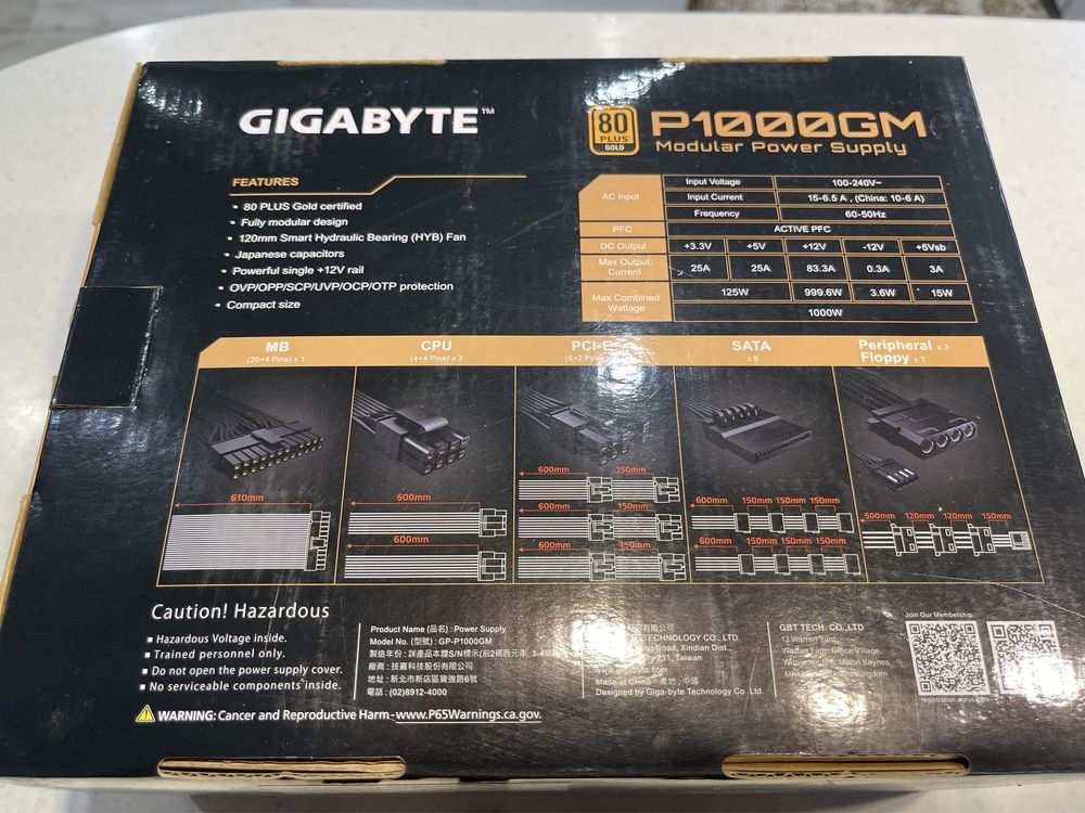 Продам блок живлення Gigabyte P1000GM Gold