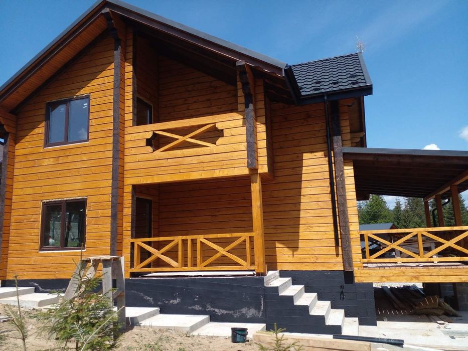 Брус оциліндрований, профільований, калібрований будинок гонта