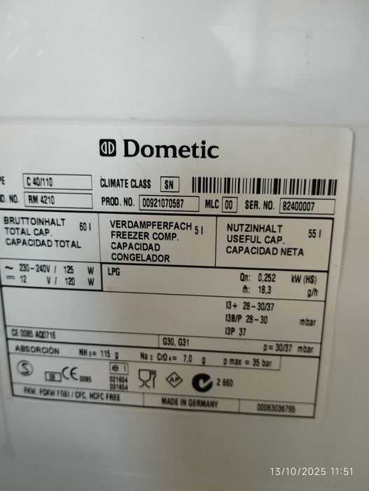 Frigorífico Dometic