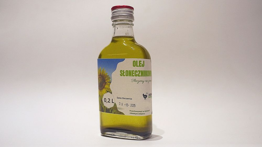 Olej słonecznikowy tłoczony na zimno 200 ml