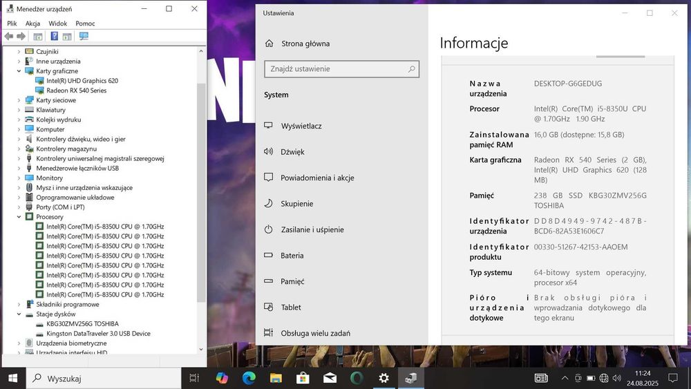 Piękny i MOCNY HP 840 G5 i5-8th/16GbDDR/256SSDNVME/Radeon/BateriaOK
