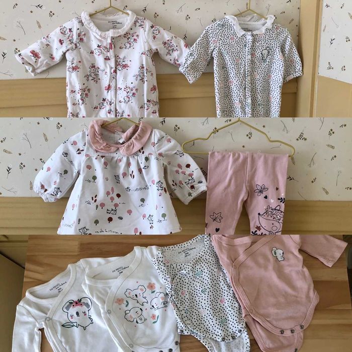 Lote roupa bebe menina outono inverno 50-53 cm - RN 0-1 mes