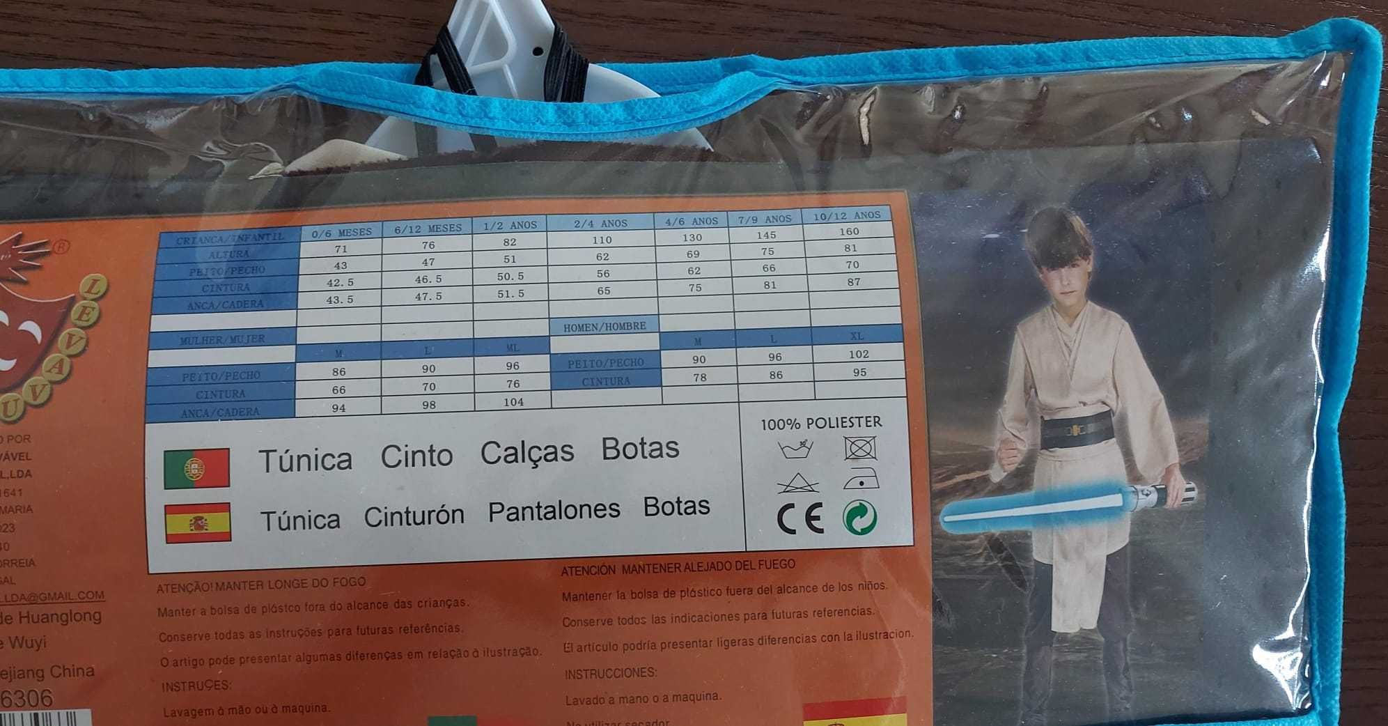 Fato disfarce infantil Star wars Jedy - Tam 7-9