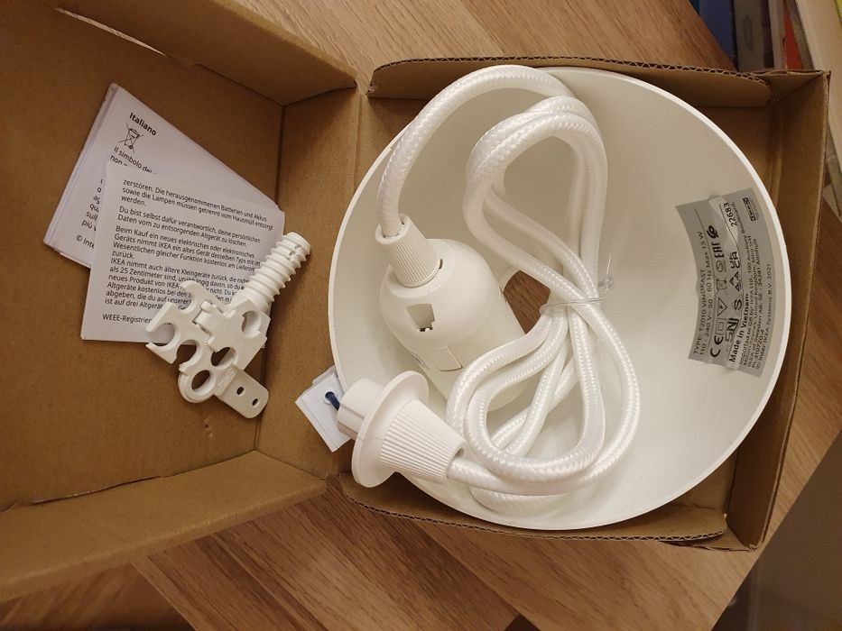 Podsufitka biała do lampy lampa wisząca Ikea