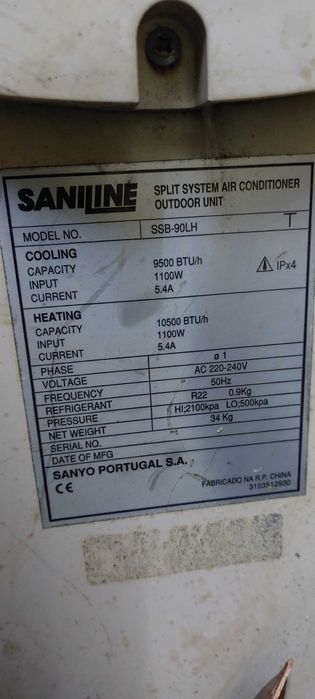 Ar Condicionado Saniline SSB-90LH