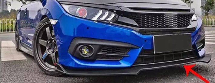 Lip/Spoiler Frontal em Look Carbono Glossy (Honda Civic FK7, Type r)