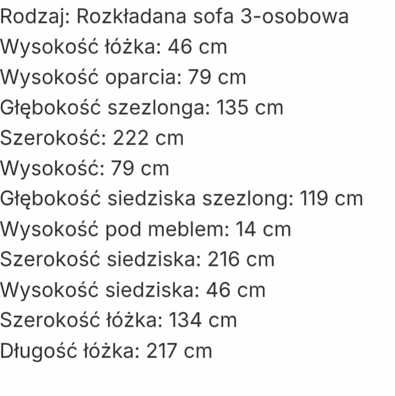 Kanapa rozkładana z funkcją spania