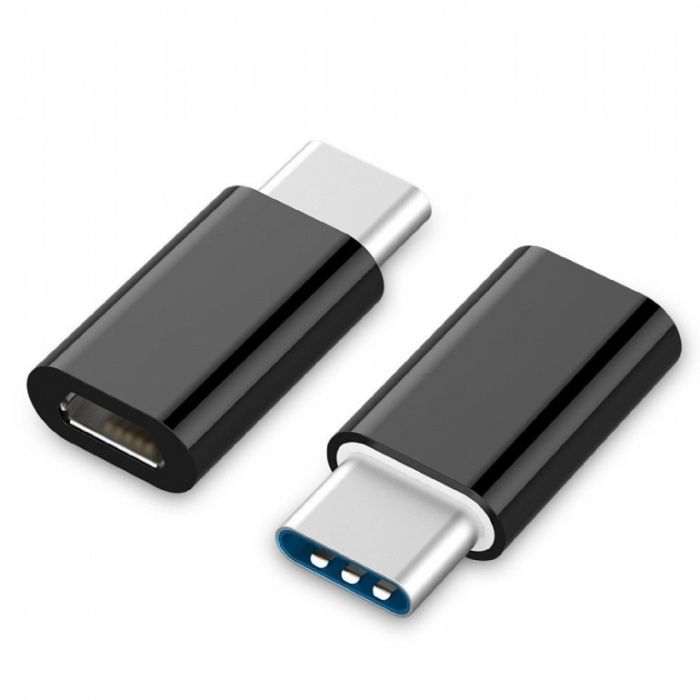 Adaptador USB Type-C p/ Micro USB Preto/ Branco