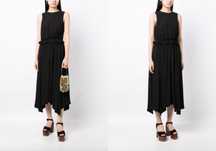 Czarna sukienka ULLA JOHNSON S/M midi na wesele maxmara wiskoza 36 38