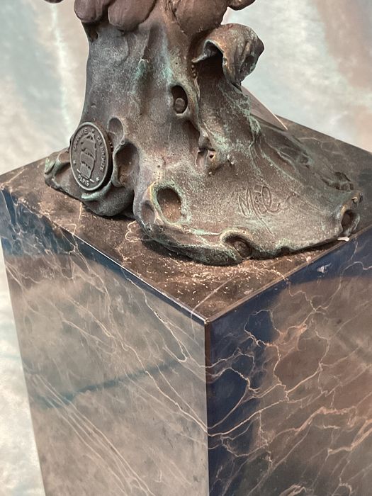 Escultura águia bronze 36 cm