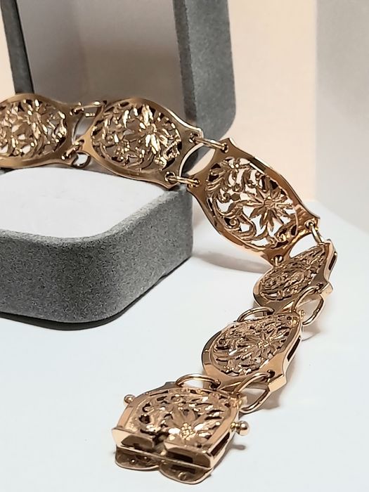 Bransoleta Złota Ażurowa Cudna Vip 14k