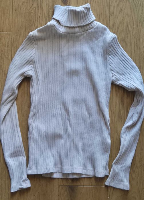 Golf dziewczęcy kremowy na wzrost 130cm