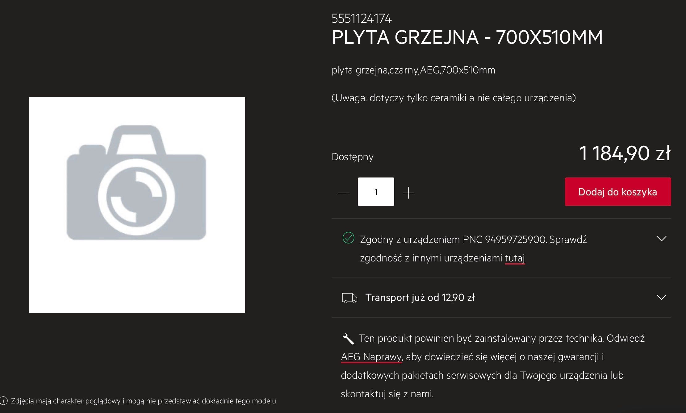 Płyta indukcyjna AEG IKE74471IB - sprawna + pęknięte szkło + gwar.