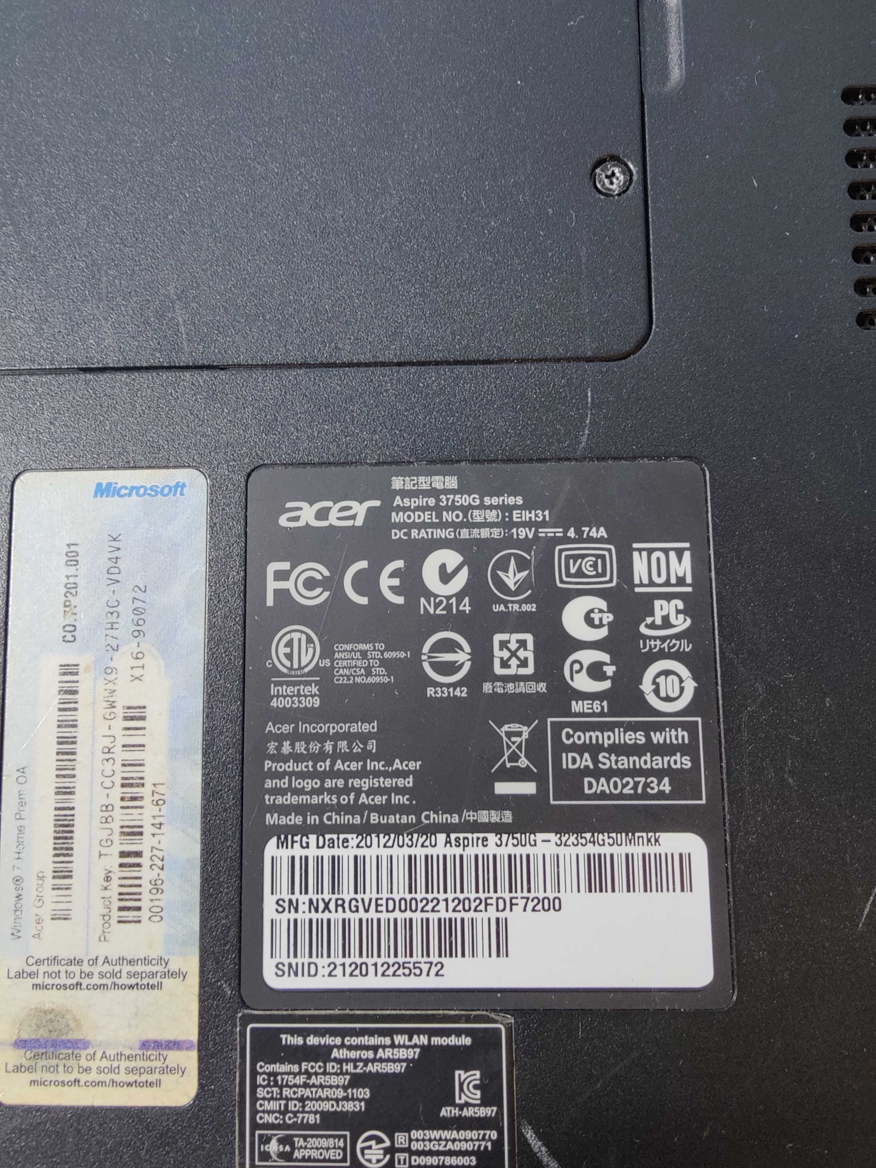 Acer 3750 без торгу