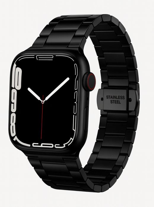 Stalowa Bransoleta Opaska APPLE Watch 44 / 45 / 46 / 49 MM Czarna