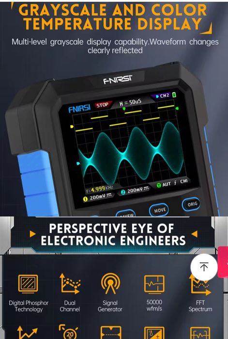 Osciloscópio Fnirsi DPOX180 180Mhz e gerador de funções