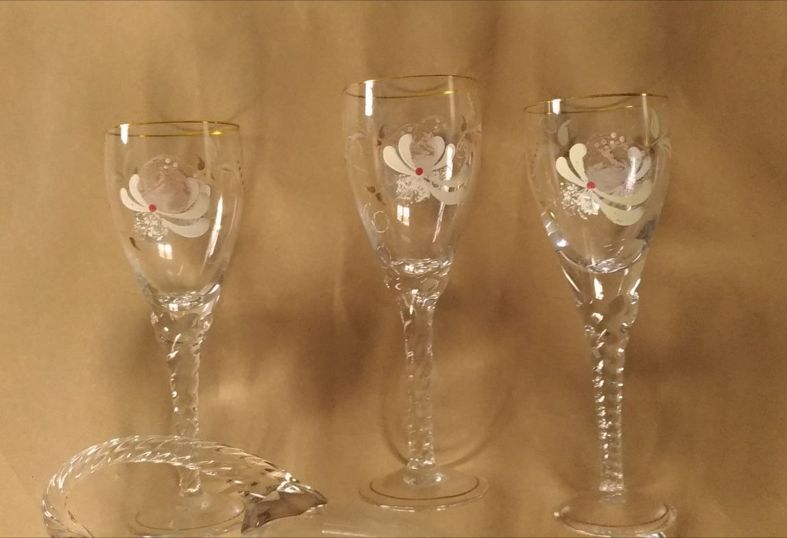 Conjunto Vintage Jarra e 6 Copos Pé