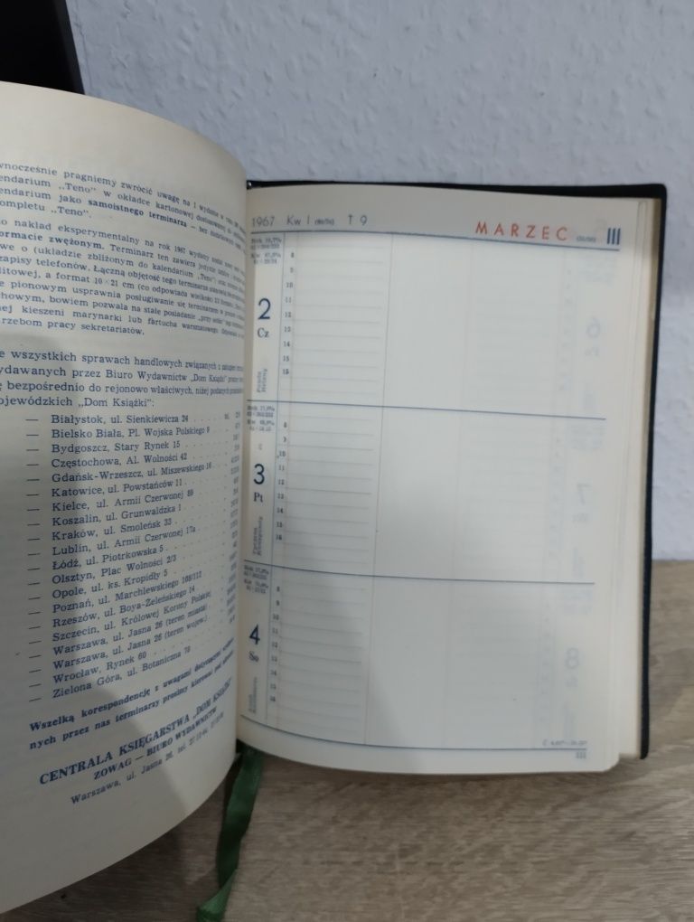 Stary Kalendarz nie wypisany 1967r