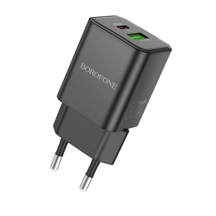Ładowarka sieciowa BN14 Royal GaN - USB + Typ C - QC 3.0 PD 30W czarna